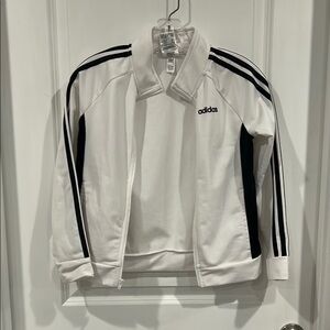 Girl’s 10-12 Adidas White Jacket with Black Accents
